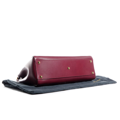 Fendi Vitello Morgan Shiny Nappa Medium Peekaboo Iconic Satchel Ciliegia Papavero 4 of 10