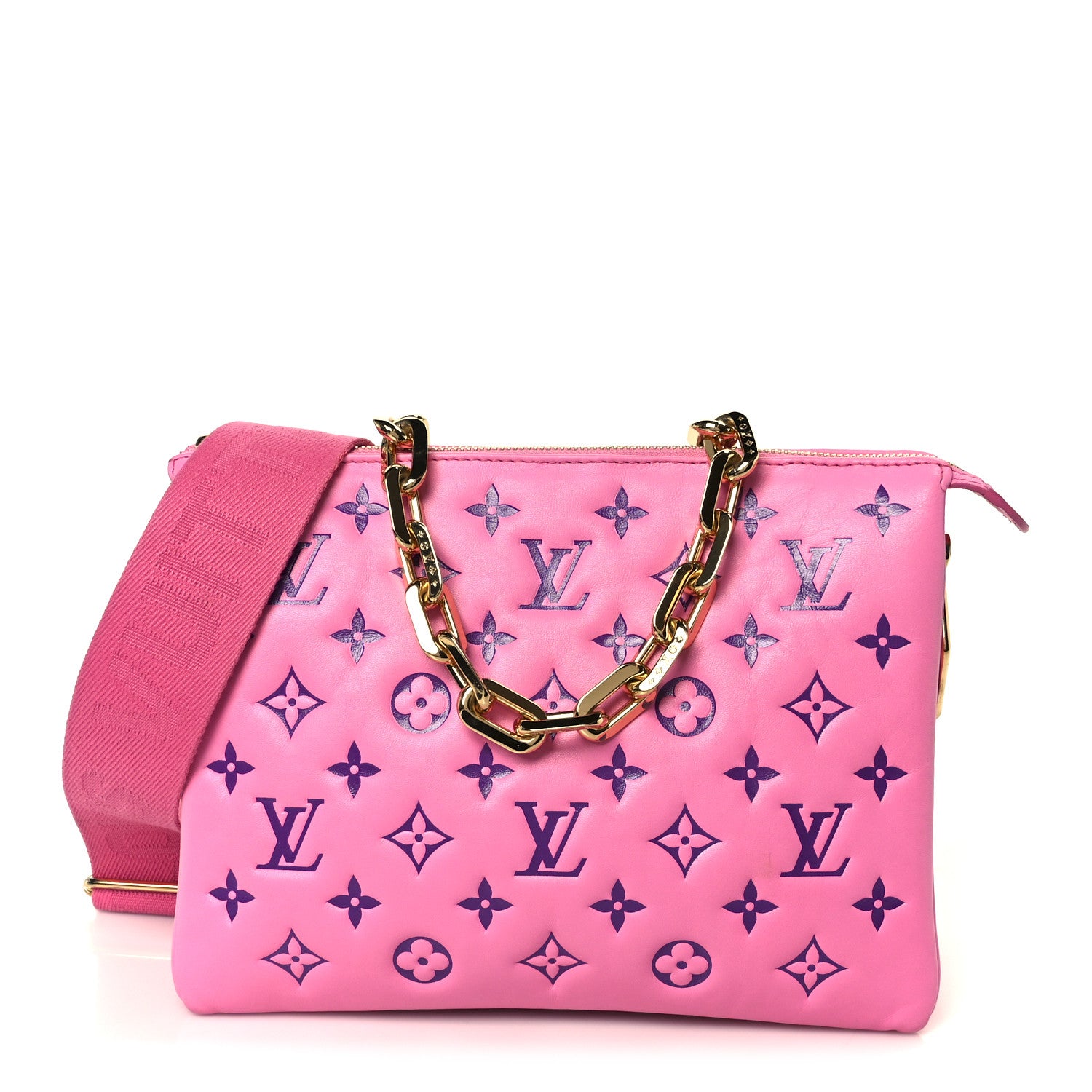 Louis Vuitton Lambskin Embossed Monogram Vuittamins Coussin PM Rose Violet 1 of 11