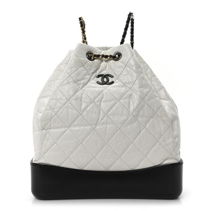 Chanel Aged Calfskin Quilted Gabrielle Backpack Black White 1 of 10