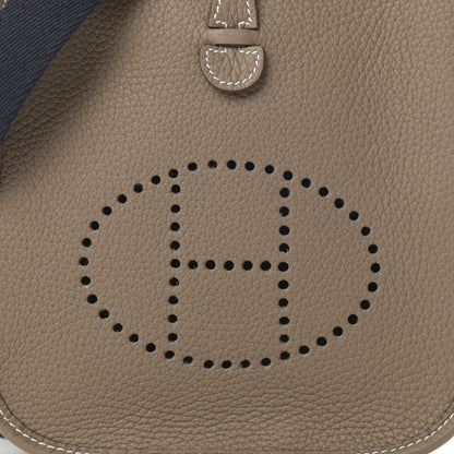 Hermes Taurillon Clemence Amazone Evelyne TPM Etoupe Bleu Indigo 8 of 11