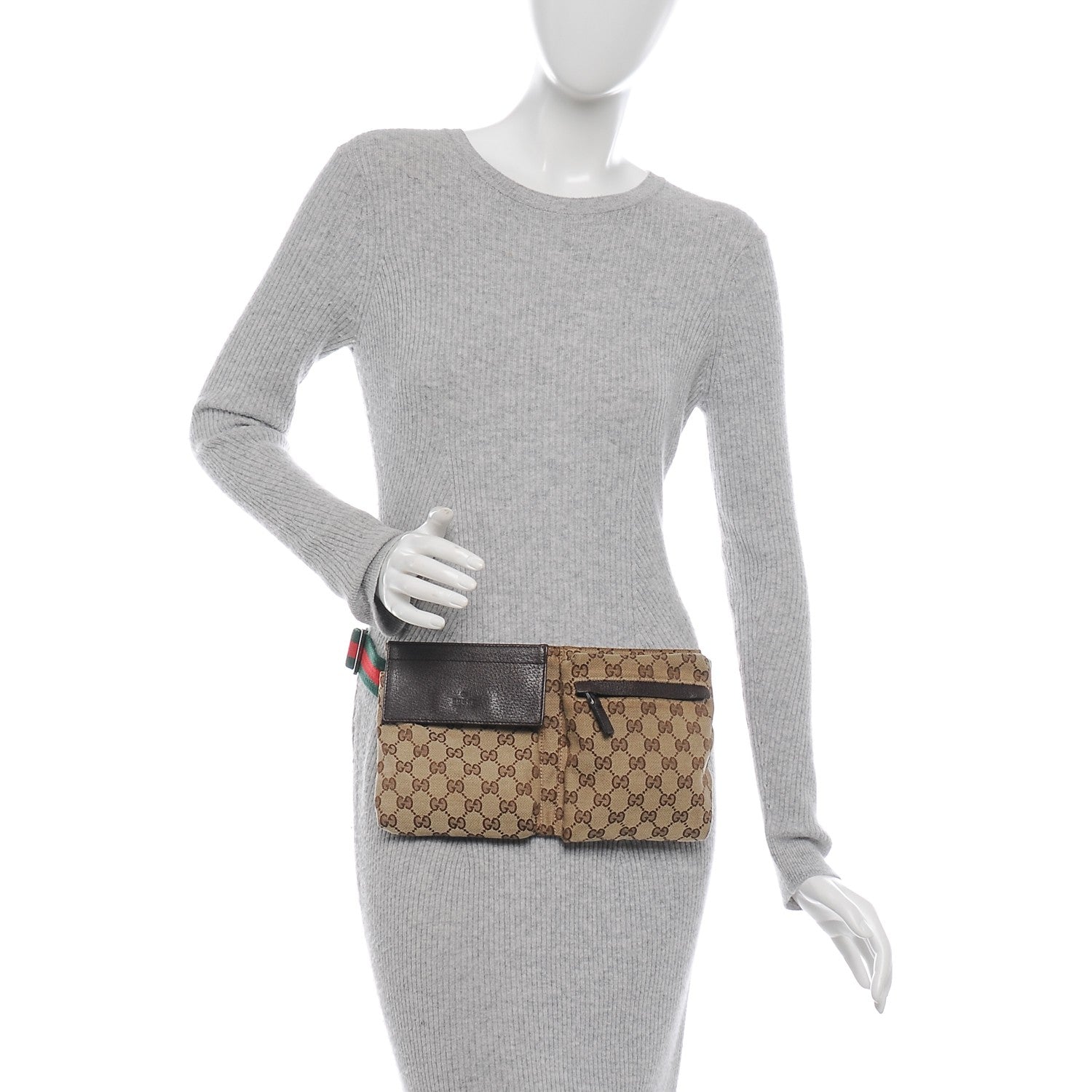 Gucci Monogram Web Belt Bag Dark Brown 2 of 8