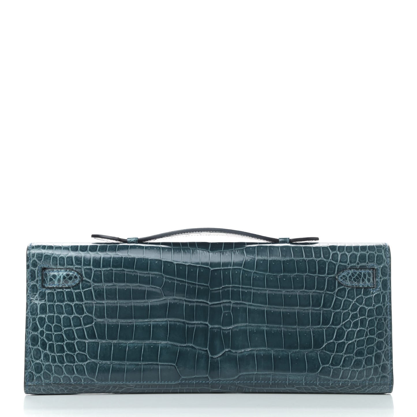 Shiny Porosus Crocodile Kelly Cut Pochette Colvert