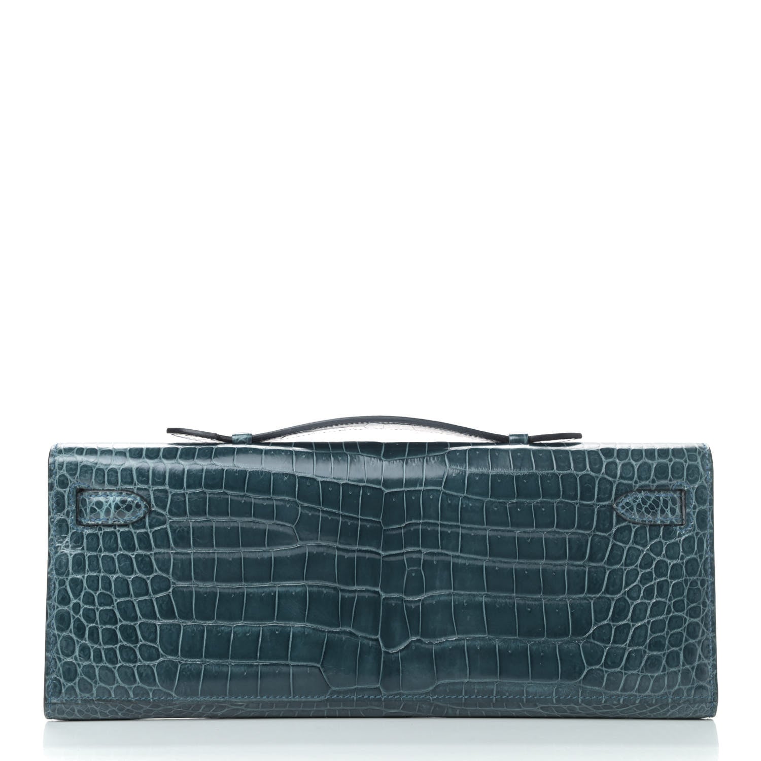 Hermes Shiny Porosus Crocodile Kelly Cut Pochette Colvert 4 of 23
