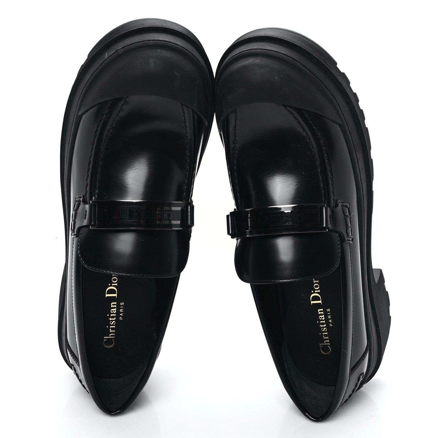 Christian Dior Brushed Calfskin Dior Code Lug Sole Platform 35mm Loafers 41 Black 2 of 9