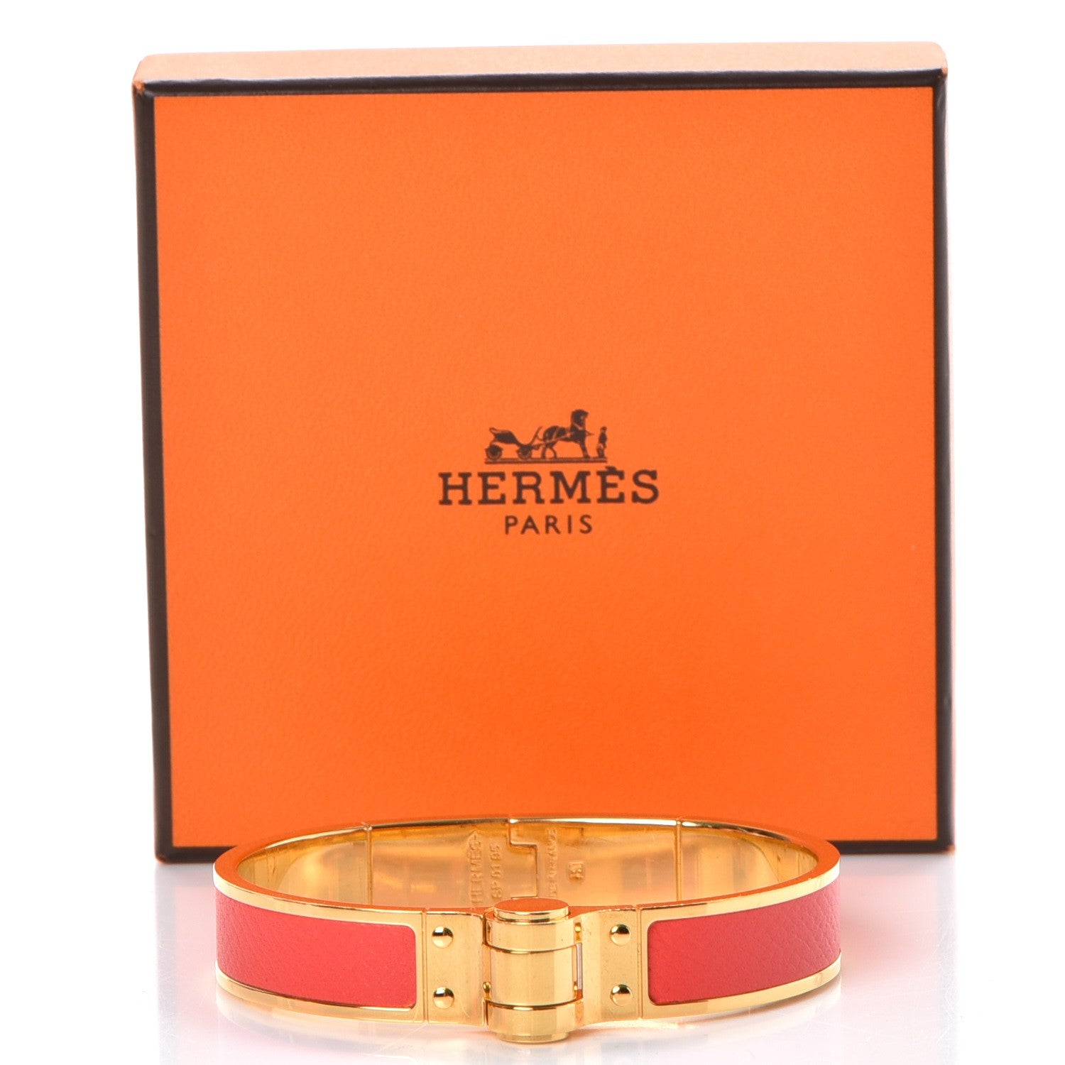 Hermes Epsom Charniere Uni Narrow Hinged Bracelet M Rose Jaipur 7 of 7