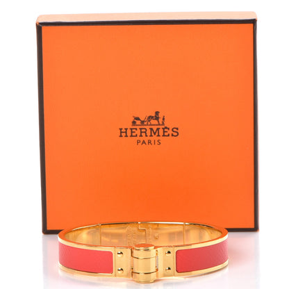 Hermes Epsom Charniere Uni Narrow Hinged Bracelet M Rose Jaipur 7 of 7