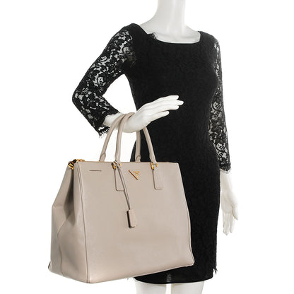 Prada Saffiano Lux Extra Large Galleria Double Zip Tote Pomice 2 of 11
