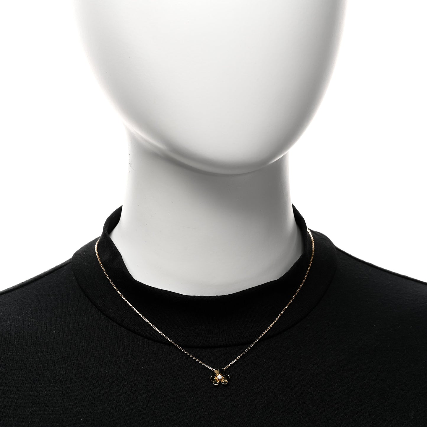 18K Yellow Gold Diamond Mini Frivole Pendant Necklace