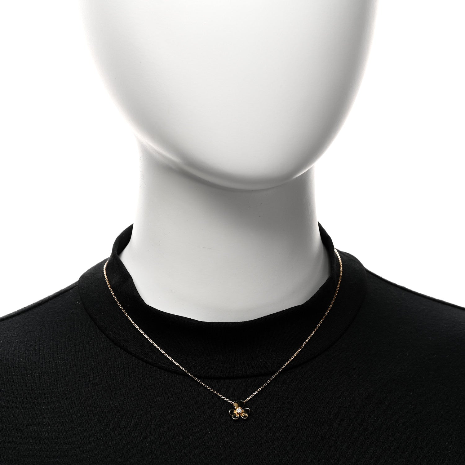 Van Cleef & Arpels 18K Yellow Gold Diamond Mini Frivole Pendant Necklace 2 of 6
