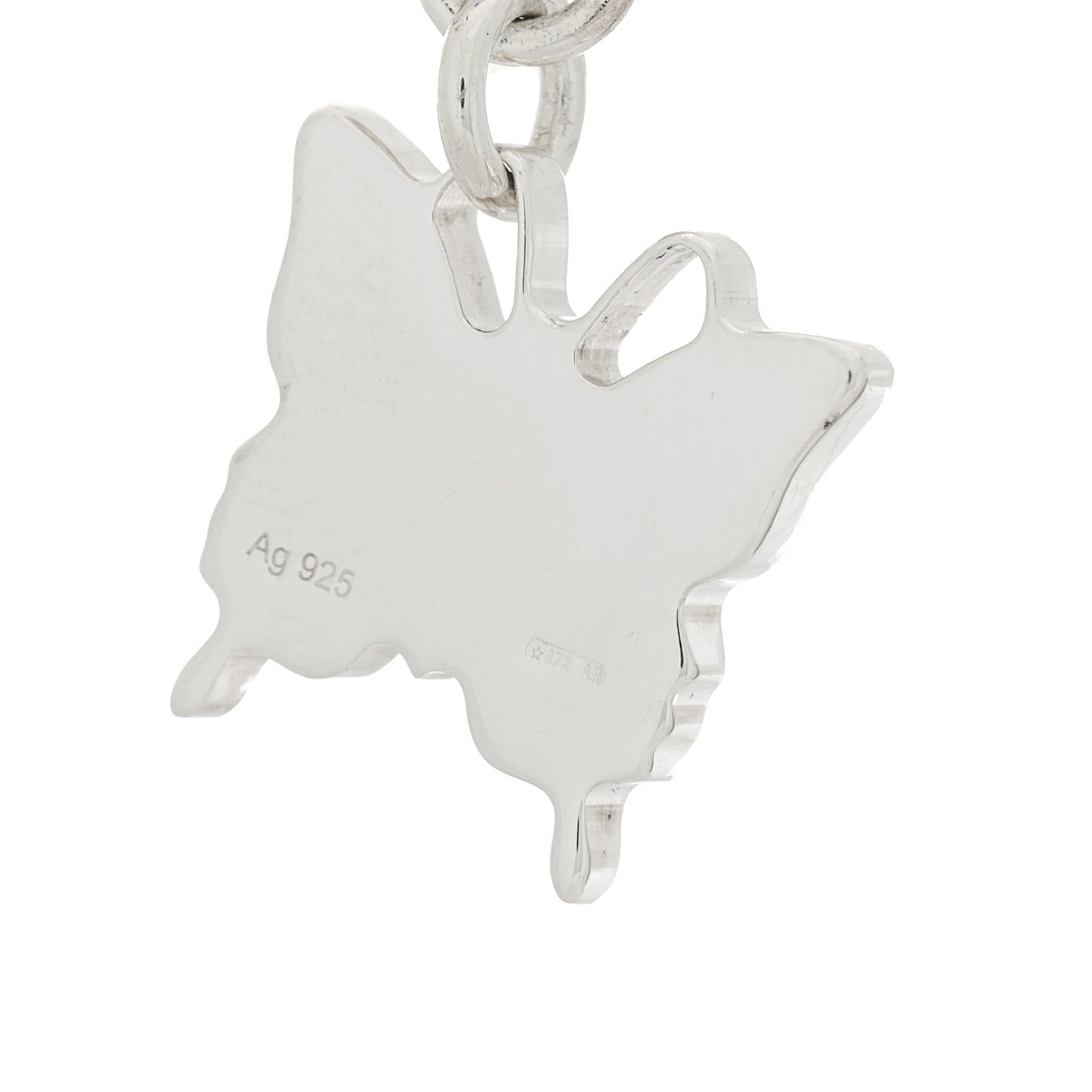 Sterling Silver Trademark Butterfly Drop Earrings