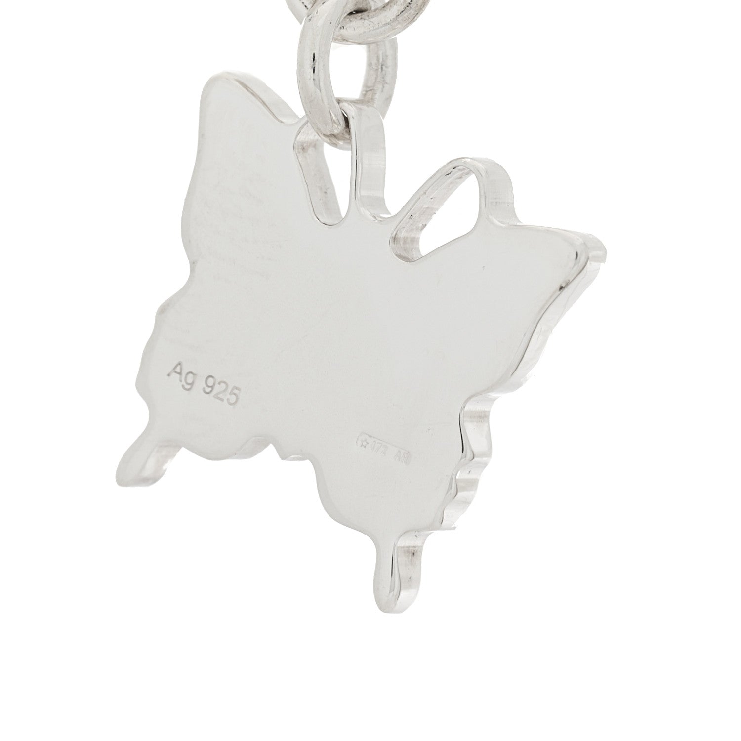 Gucci Sterling Silver Trademark Butterfly Drop Earrings 4 of 4