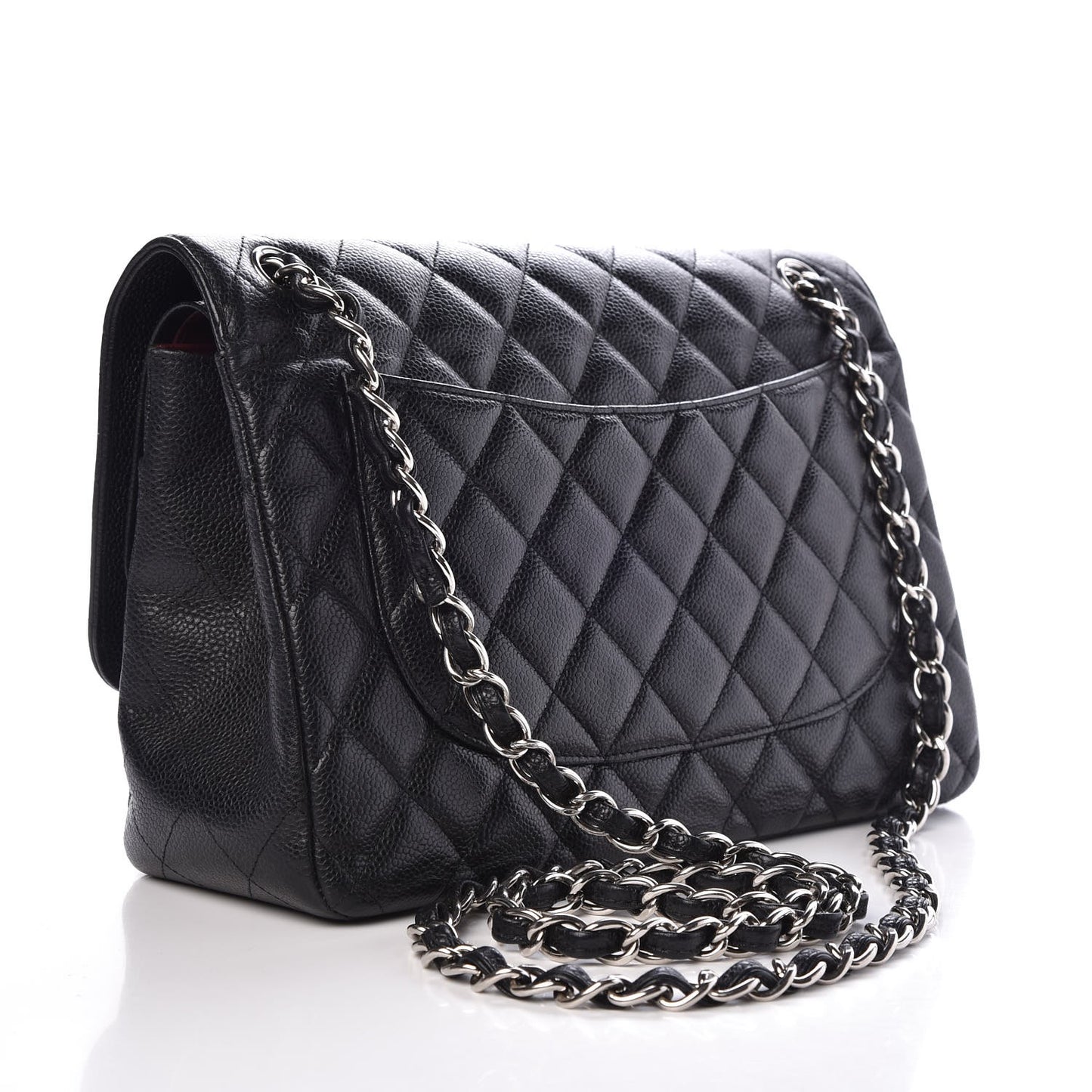 Caviar Quilted Jumbo Double Flap Black