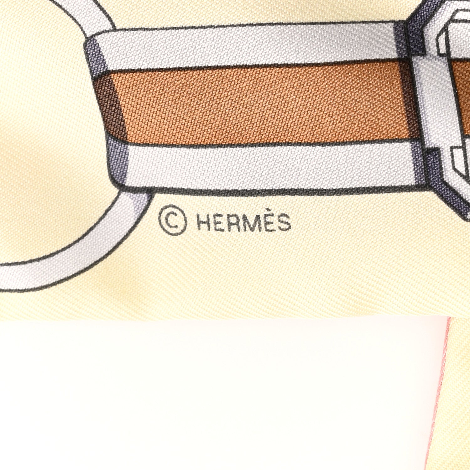 Hermes Silk Grand Tralala Twilly Rose Poudre Jaune 3 of 3
