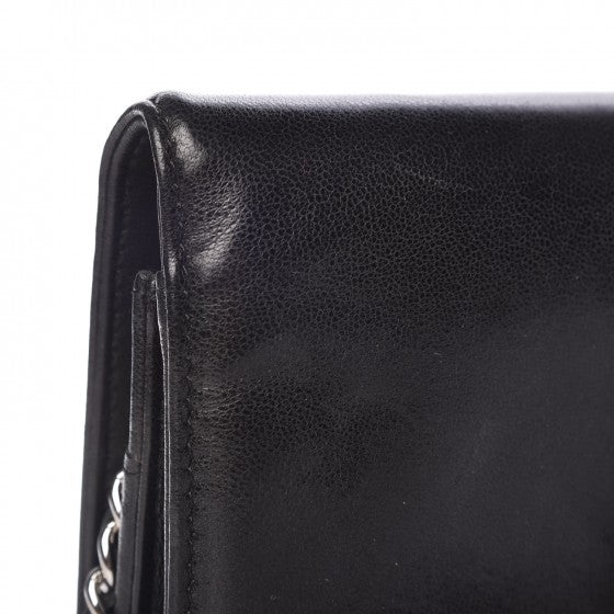 Lambskin Timeless CC Wallet On Chain WOC Black