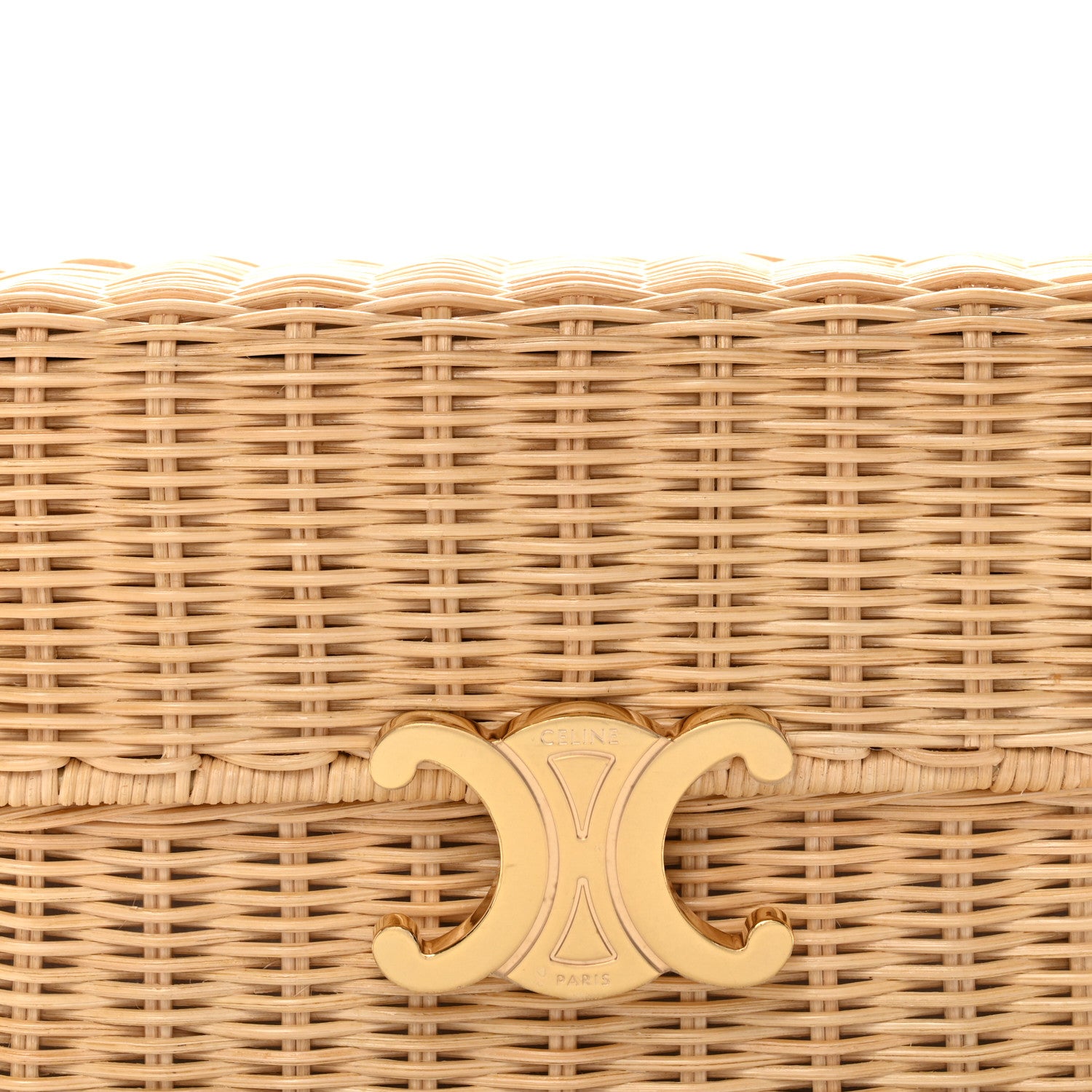 Celine Wicker Calfskin Claude Shoulder Bag Natural 7 of 10