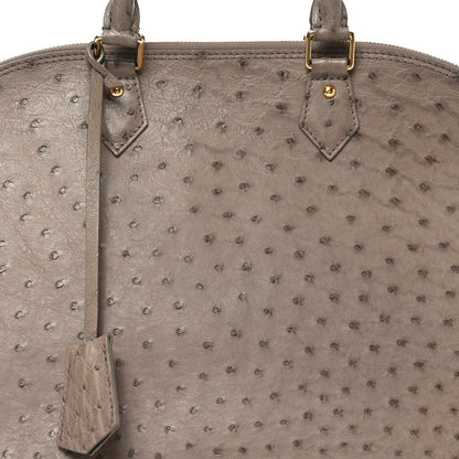 Louis Vuitton Ostrich Alma GM Gris 7 of 11