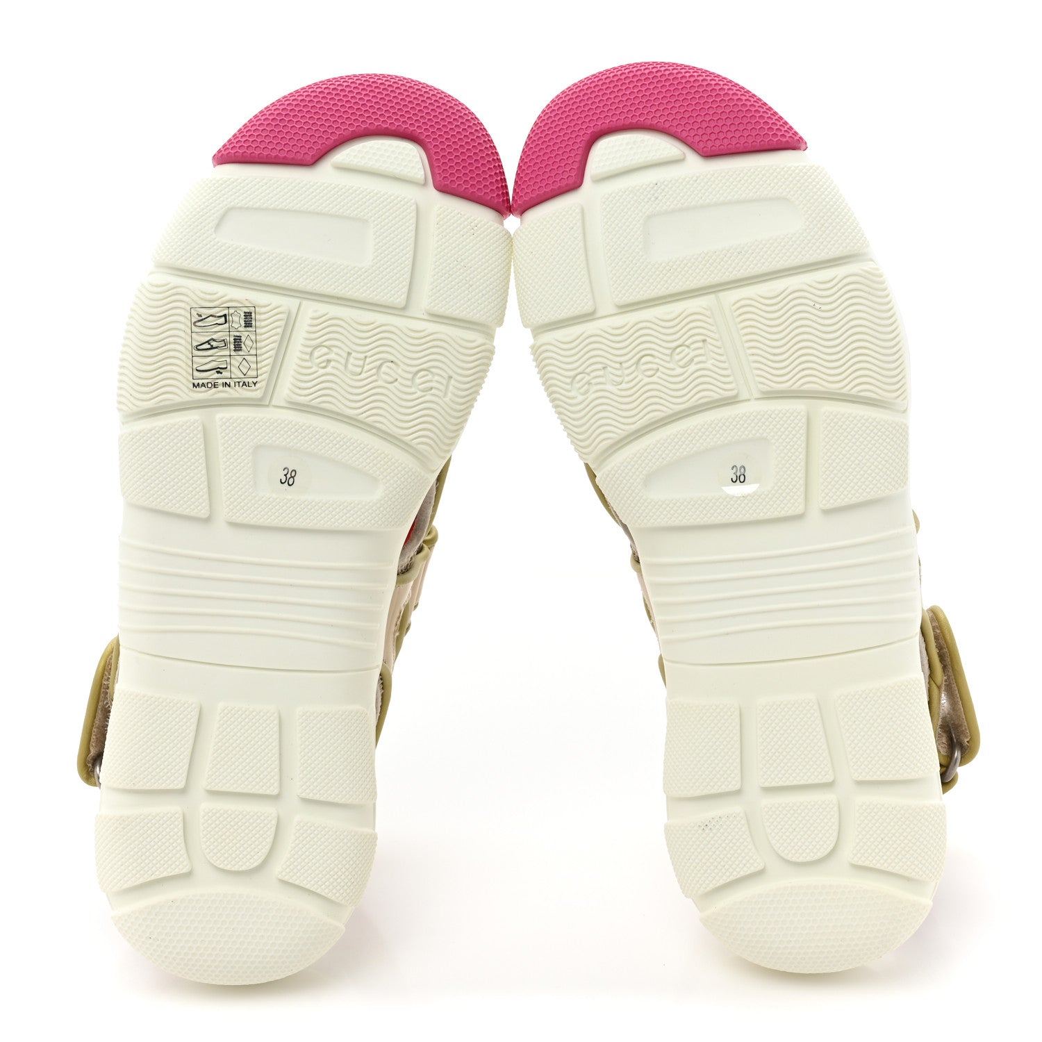 Gucci Mesh Fabric Tinsel Sport Sandals 38 Loess Sand Box Pink 5 of 9