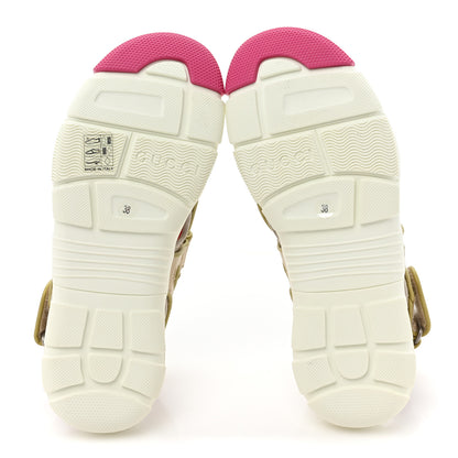 Gucci Mesh Fabric Tinsel Sport Sandals 38 Loess Sand Box Pink 5 of 9
