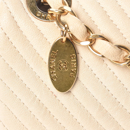 Chanel Calfskin Chevron Small Surpique Flap Ivory 16 of 16