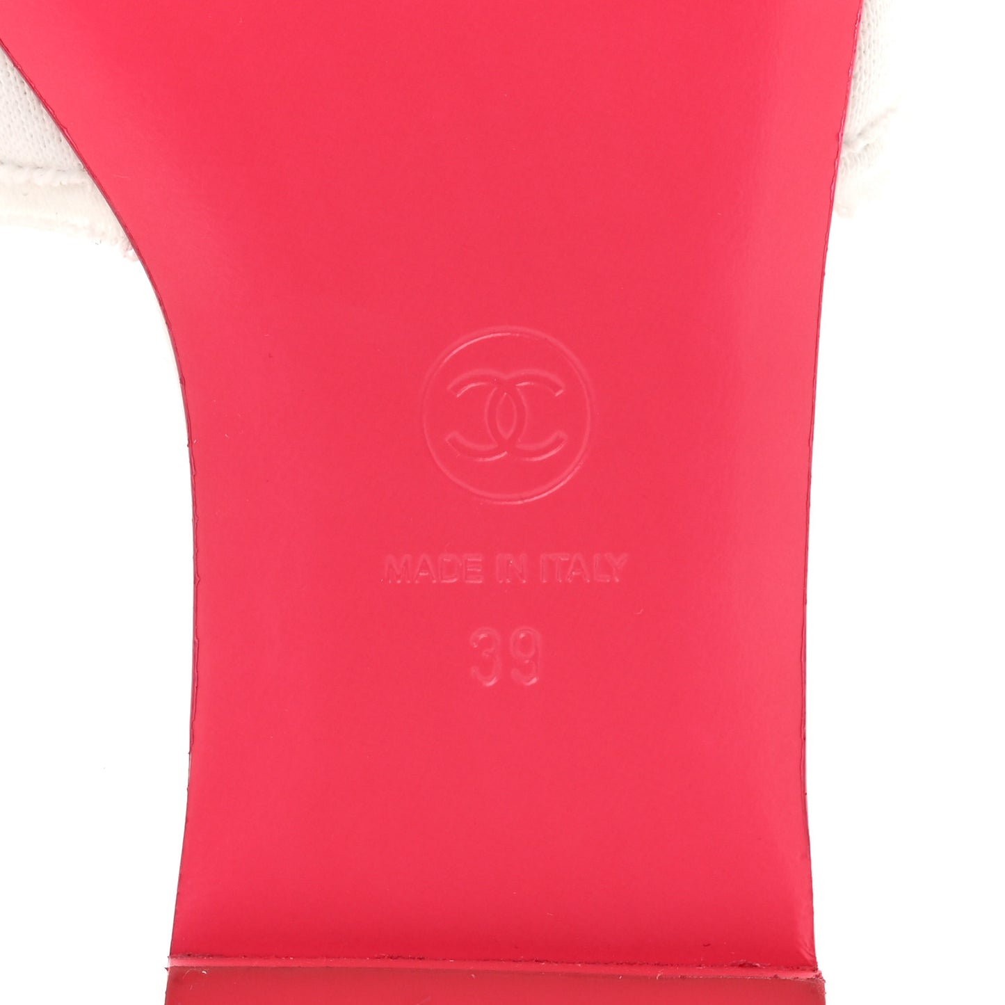 Jersey Knit CC Mules 39 White Fuchsia