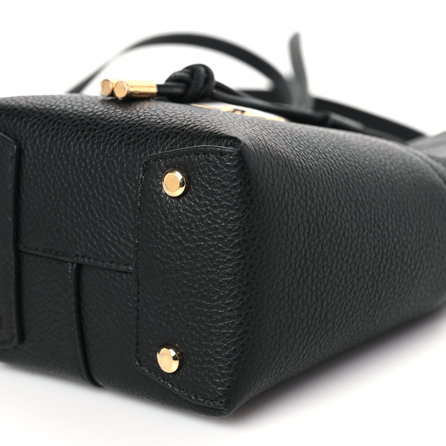Salvatore Ferragamo Grained Calfskin Mini Gancino Bucket Bag Black 8 of 8