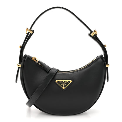 Prada Soft Calfskin Mini Arque Shoulder Bag Black 1 of 9