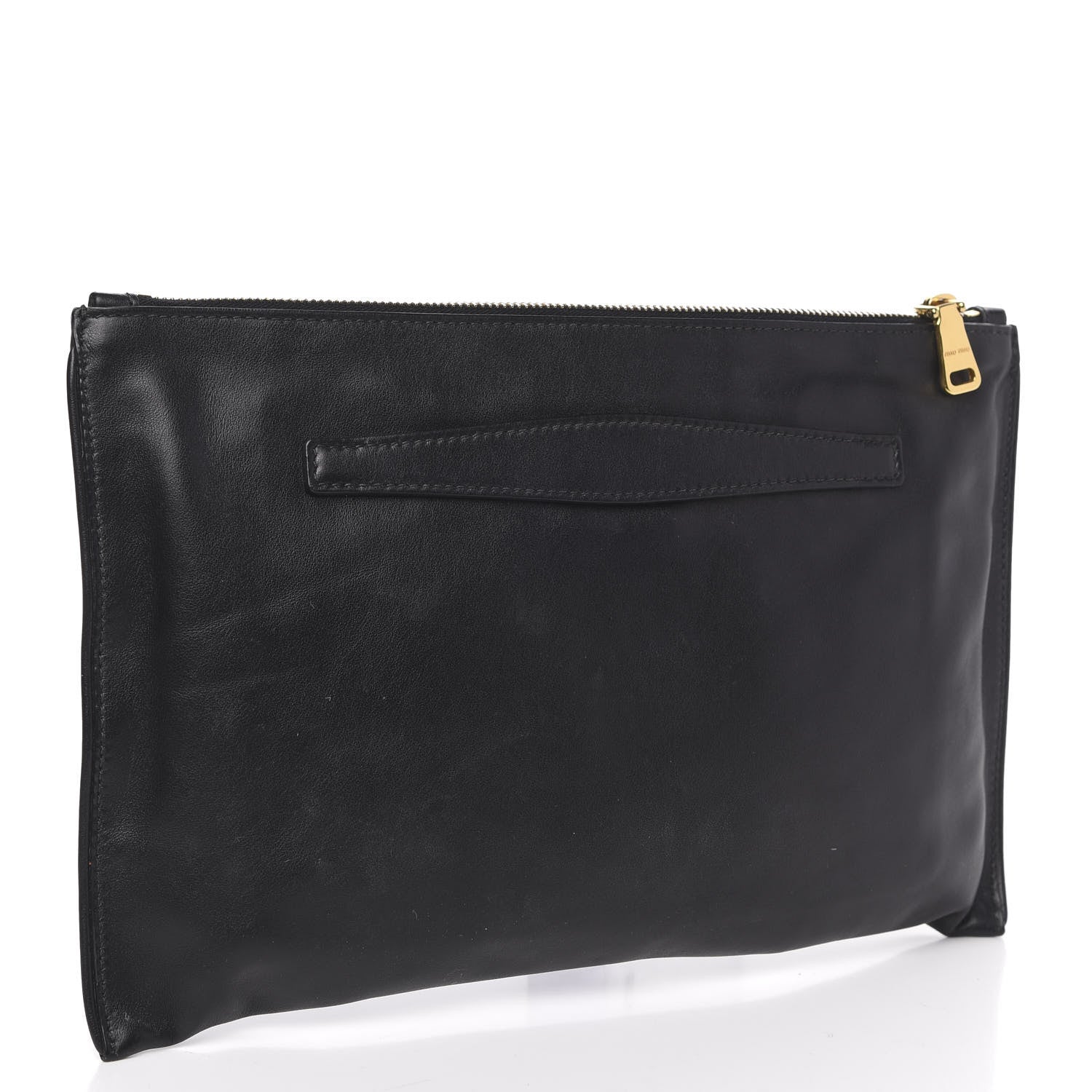 Miu Miu Soft Calf Studded Zip Pouch Black 3 of 8