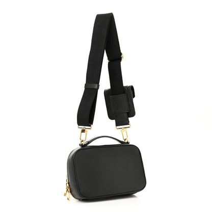 Louis Vuitton Calfskin Monogram Embossed Utility Crossbody Black 3 of 9