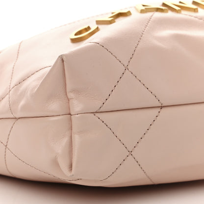 Chanel Shiny Calfskin Quilted Mini Chanel 22 Light Pink 9 of 10