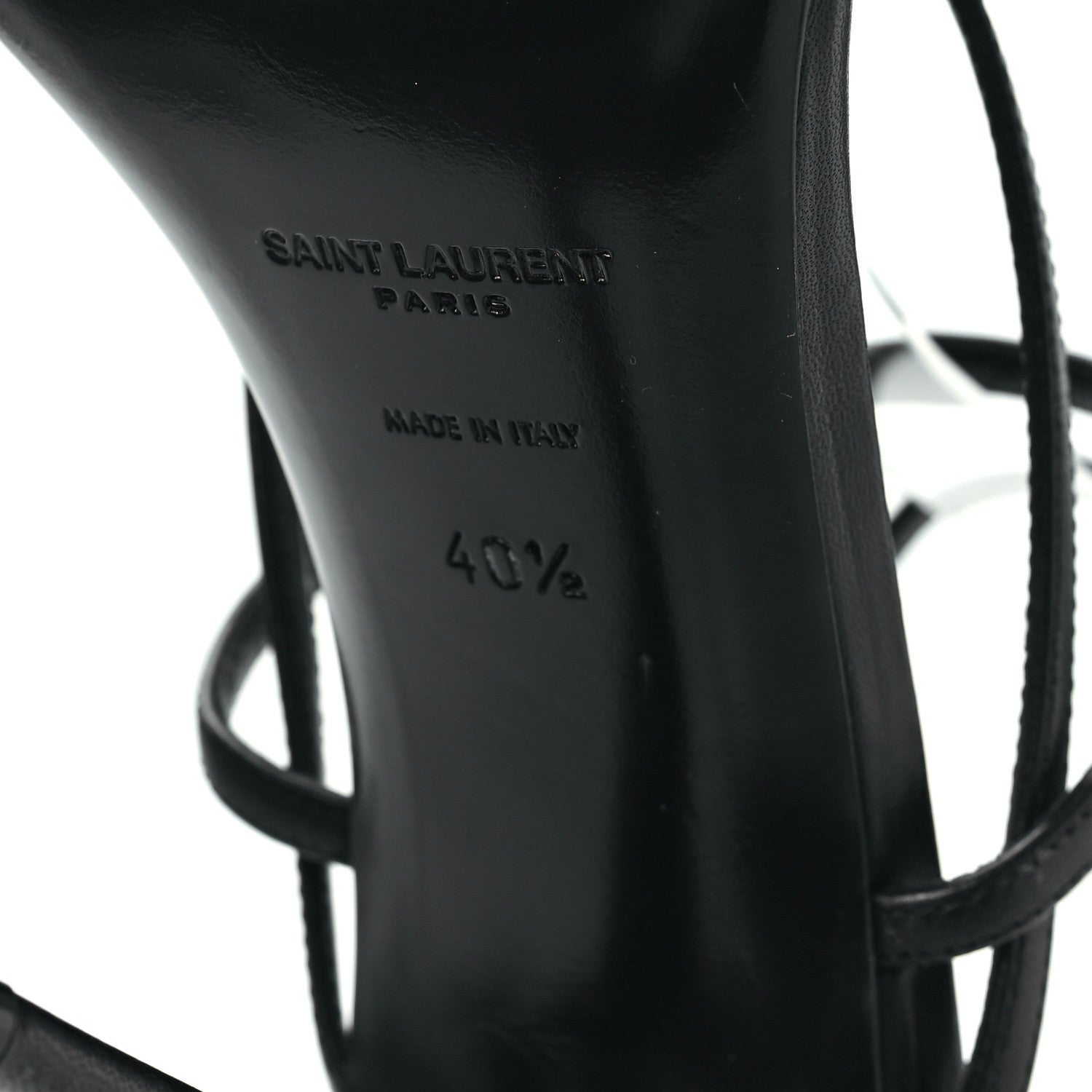 Saint Laurent Calfskin Gippy Thong 110 Sandals 40.5 Black 8 of 8