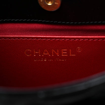 Chanel Shiny Crumpled Calfskin Quilted Small Wavy CC Hobo Black 6 of 10