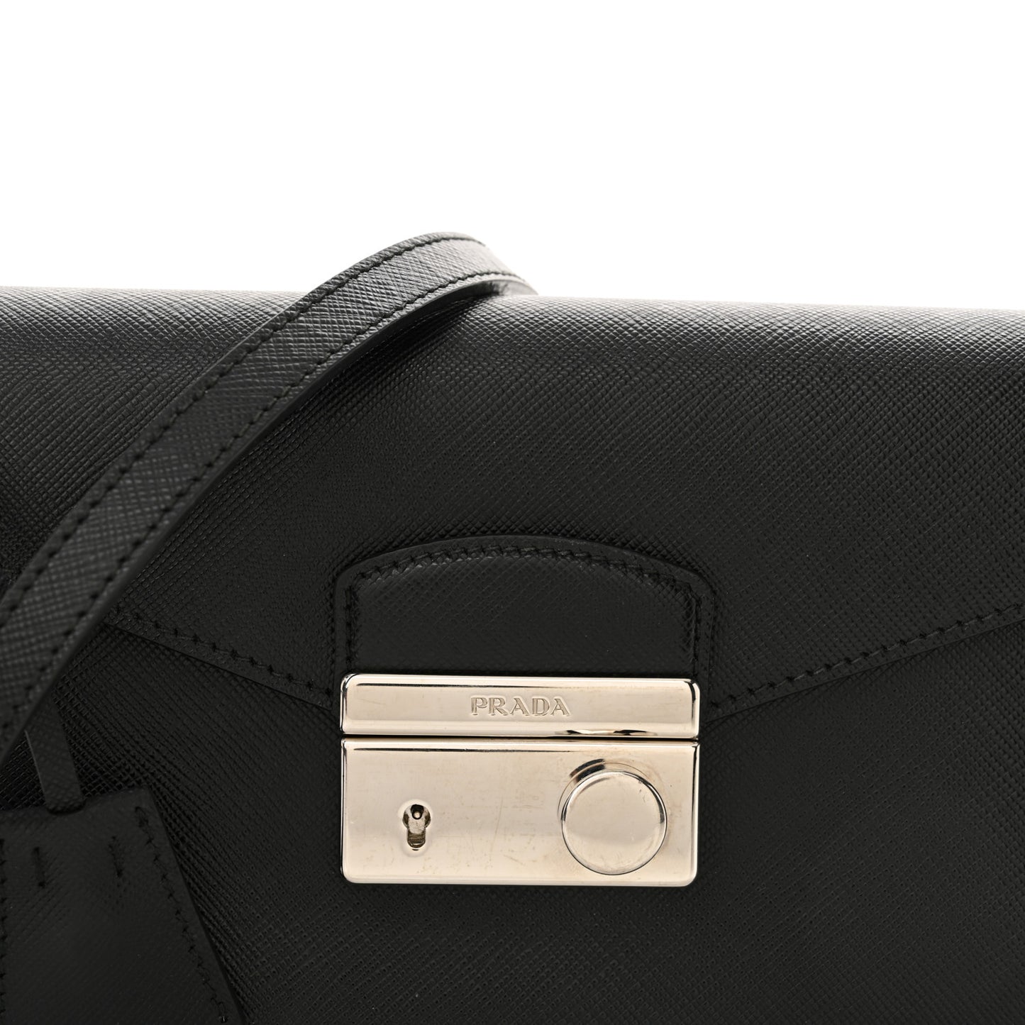 Saffiano Lux Mini Sound Crossbody Black