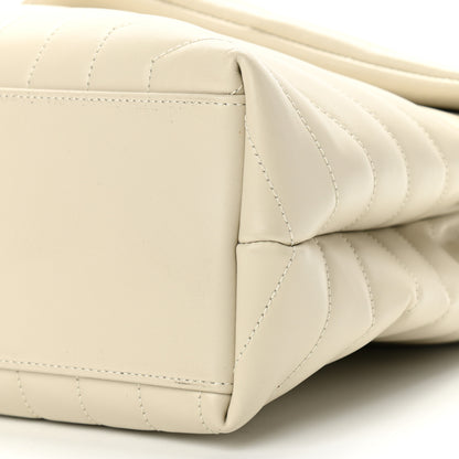 Saint Laurent Calfskin Y Quilted Monogram Medium Loulou Chain Satchel Crema Soft 10 of 12
