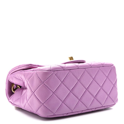 Chanel Lambskin Quilted Mini CC Pearl Crush Flap Purple 4 of 11