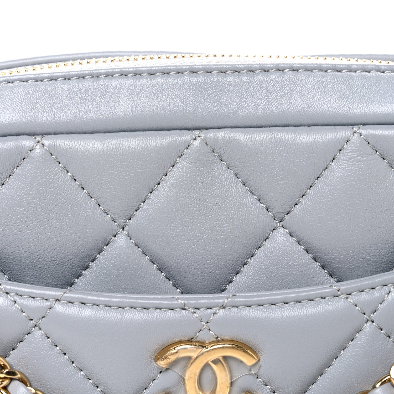Chanel Lambskin Quilted Mini Camera Case  Grey 8 of 10