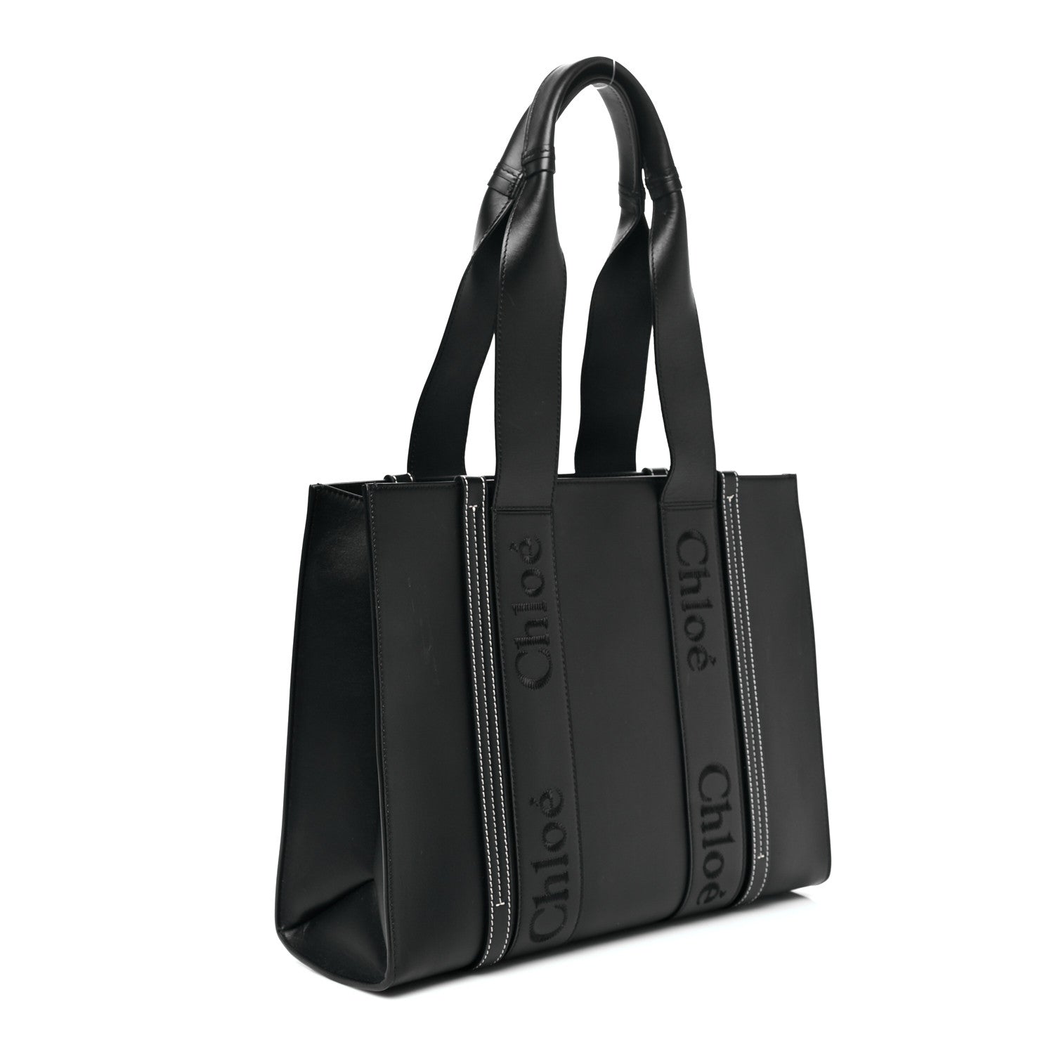 Chloe Calfskin Medium Woody Tote Black 3 of 9