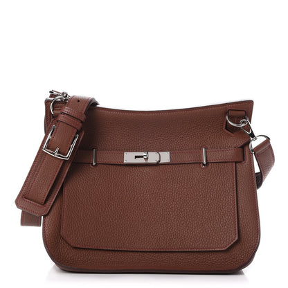 Hermes Taurillon Clemence Jypsiere 28 Marron D'Inde Rouge H 1 of 8