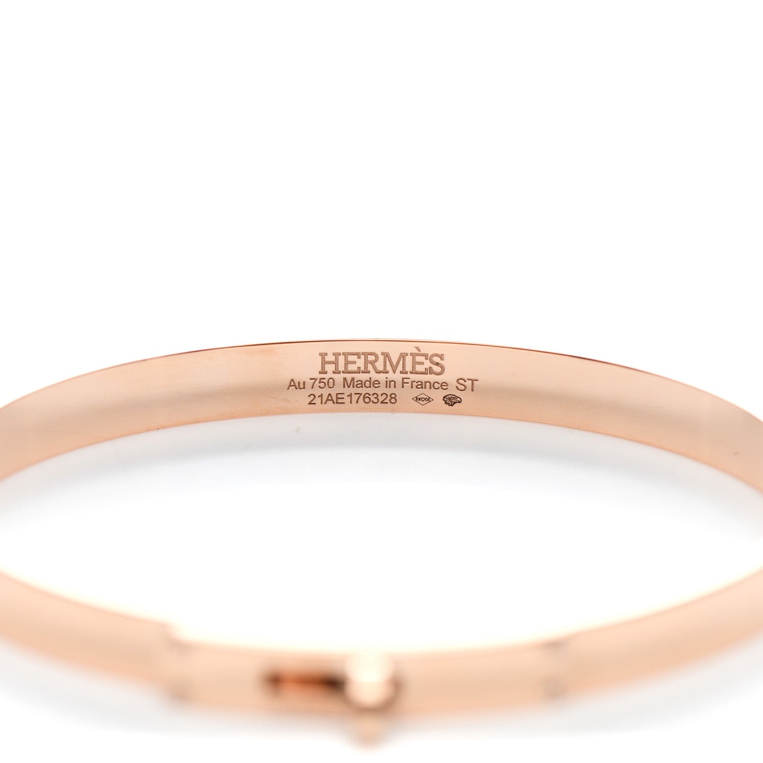 Hermes 18K Rose Gold Diamond PM Kelly Bracelet ST 3 of 4