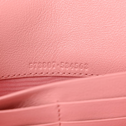 Gucci Azalea Calfskin Enamel Matelasse Diagonal Torchon GG Marmont Chain Wallet New Cherry Red Wild Rose 7 of 11