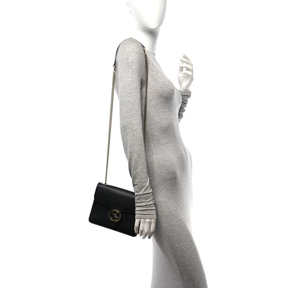 Gucci Dollar Calfskin Small Interlocking G Shoulder Bag Black 2 of 11