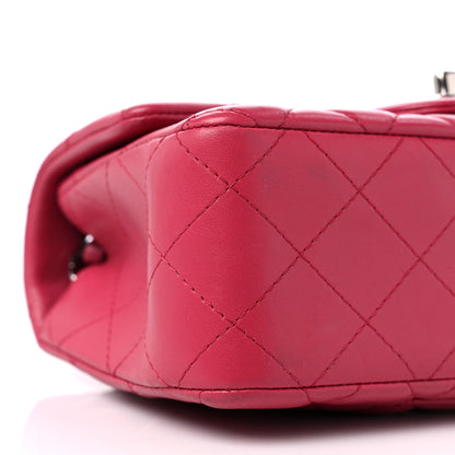 Chanel Lambskin Quilted Mini Rectangular Flap Dark Pink 8 of 14