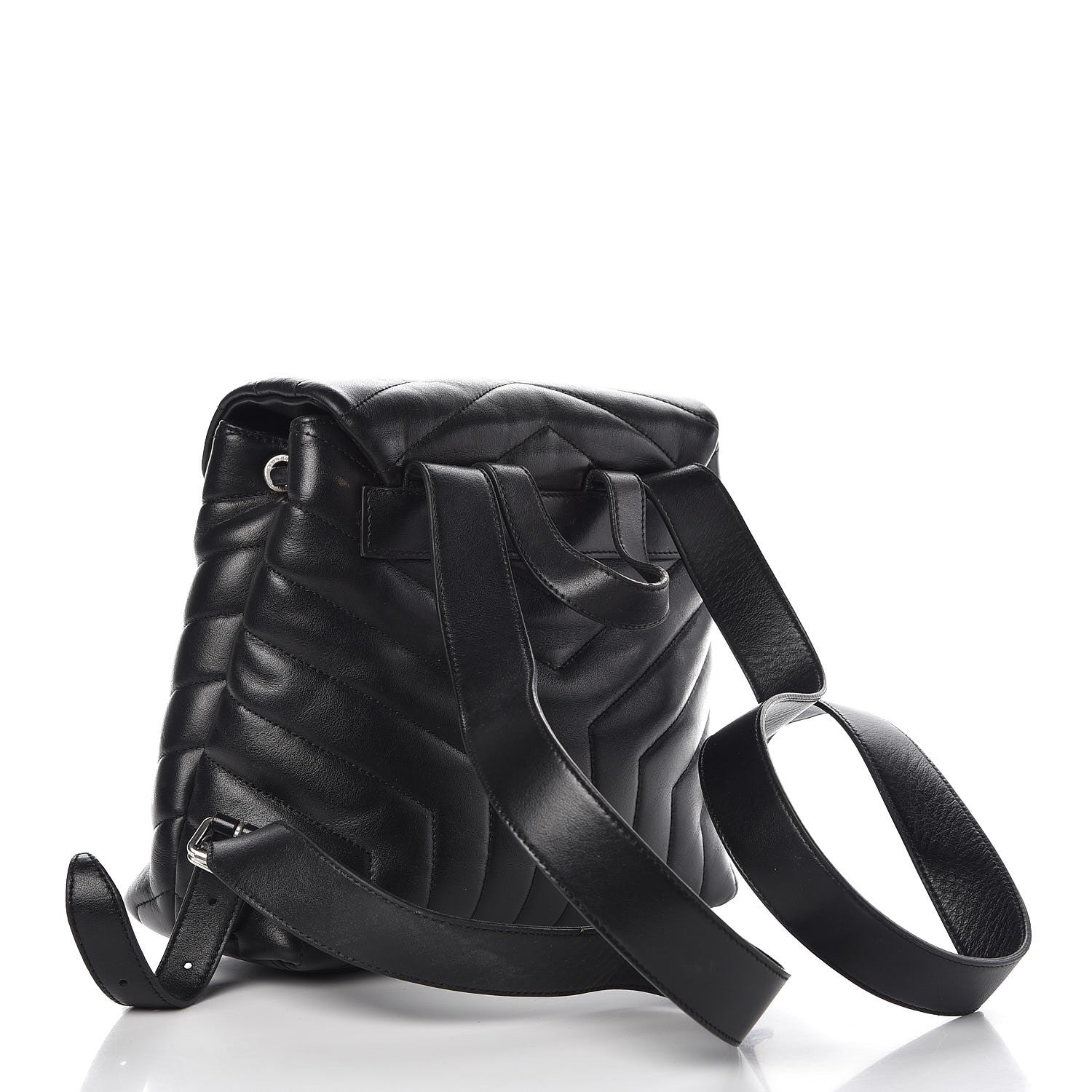 Saint Laurent Calfskin Y Quilted Monogram Small Loulou Backpack Black 4 of 11