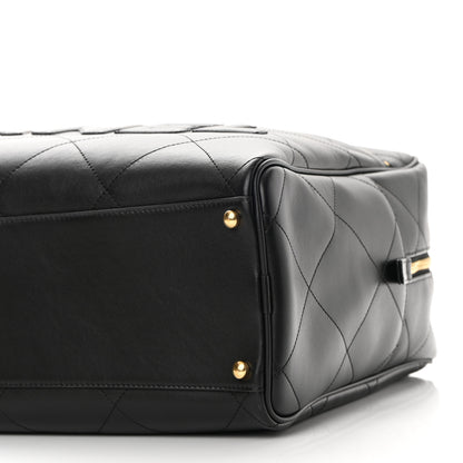 Chanel Calfskin Stitched Maxi Logo Bowling Bag Black 9 of 9