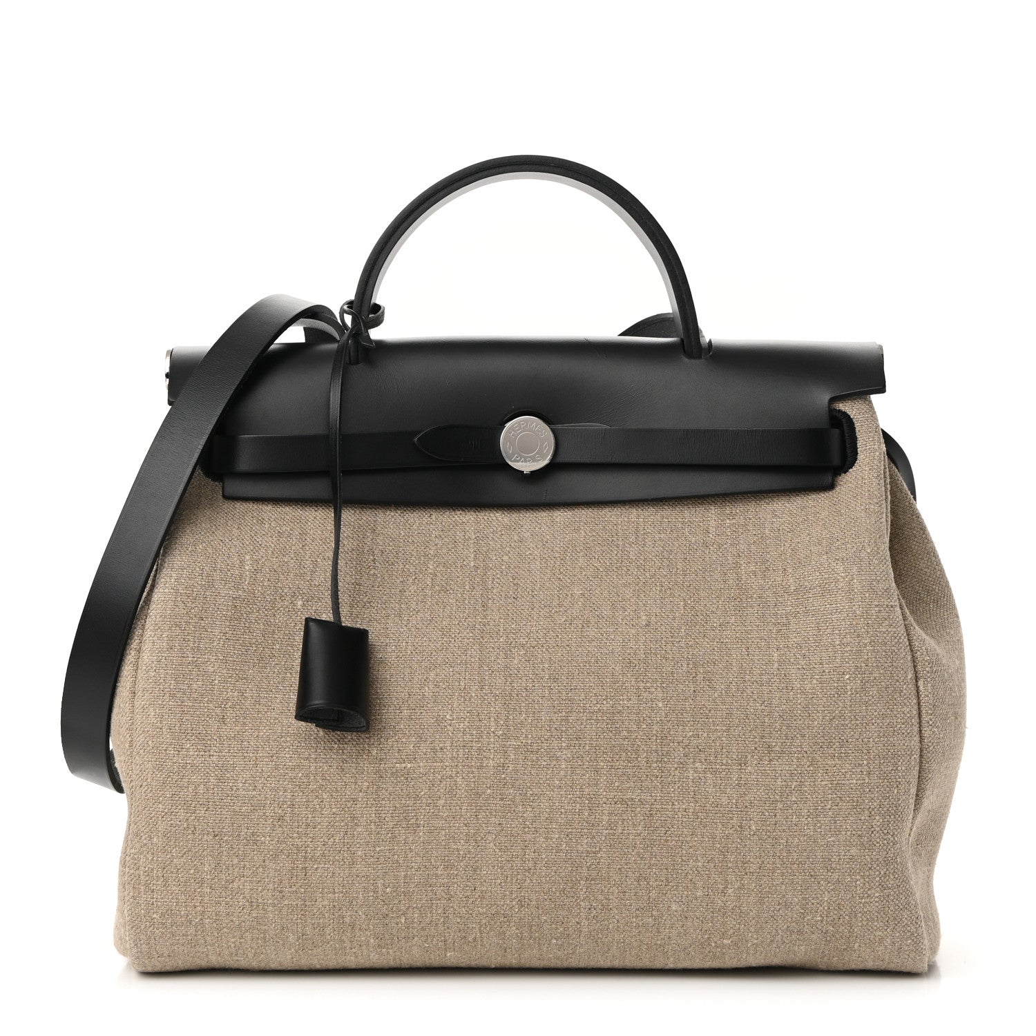 Hermes Military Toile Vache Hunter Herbag Zip Retourne 31 PM Ficelle Black 3 of 11