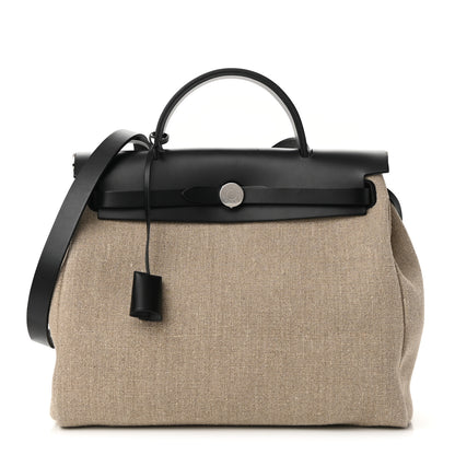 Hermes Military Toile Vache Hunter Herbag Zip Retourne 31 PM Ficelle Black 3 of 11