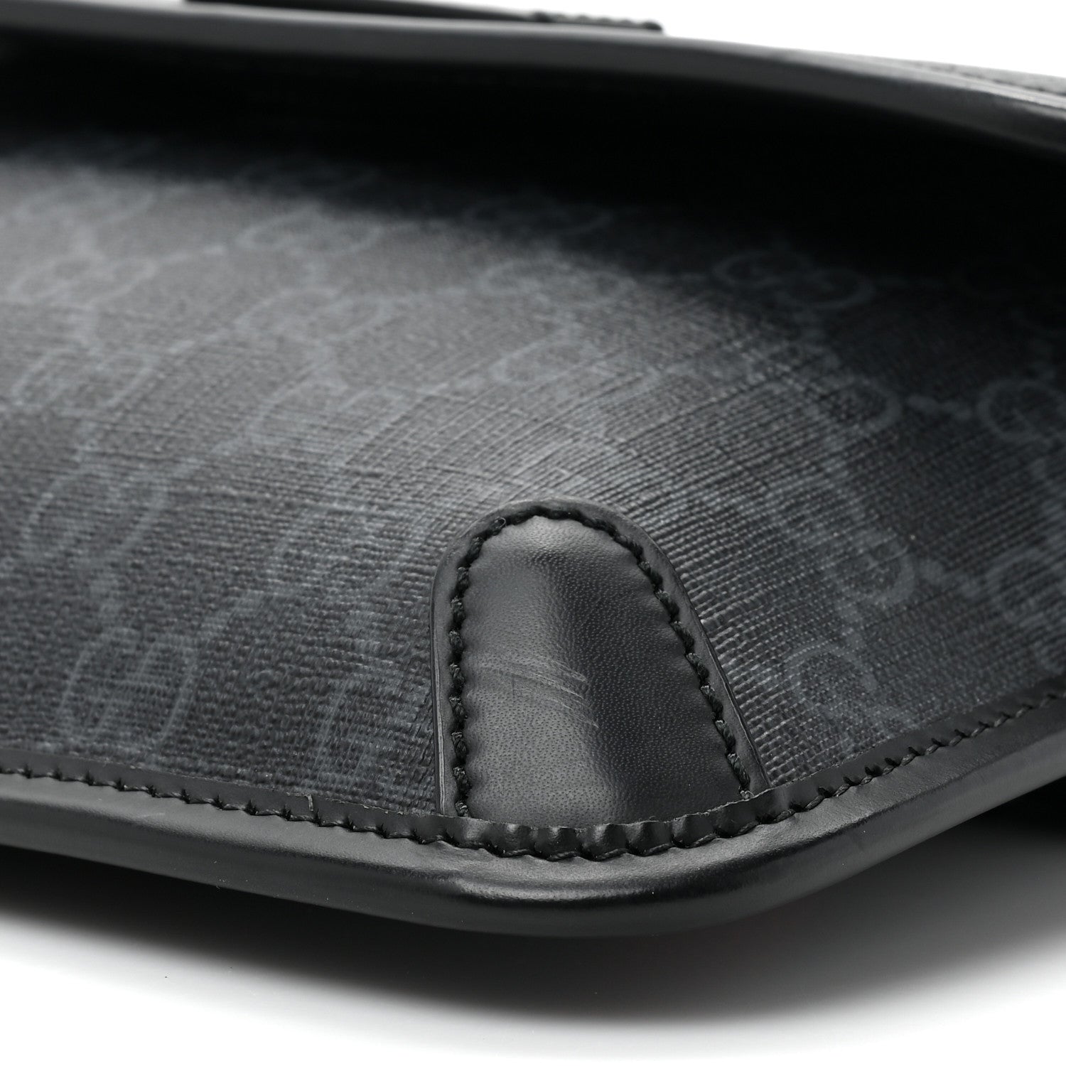 Gucci GG Supreme Monogram Web Slim Belt Bag Black Grey 8 of 13