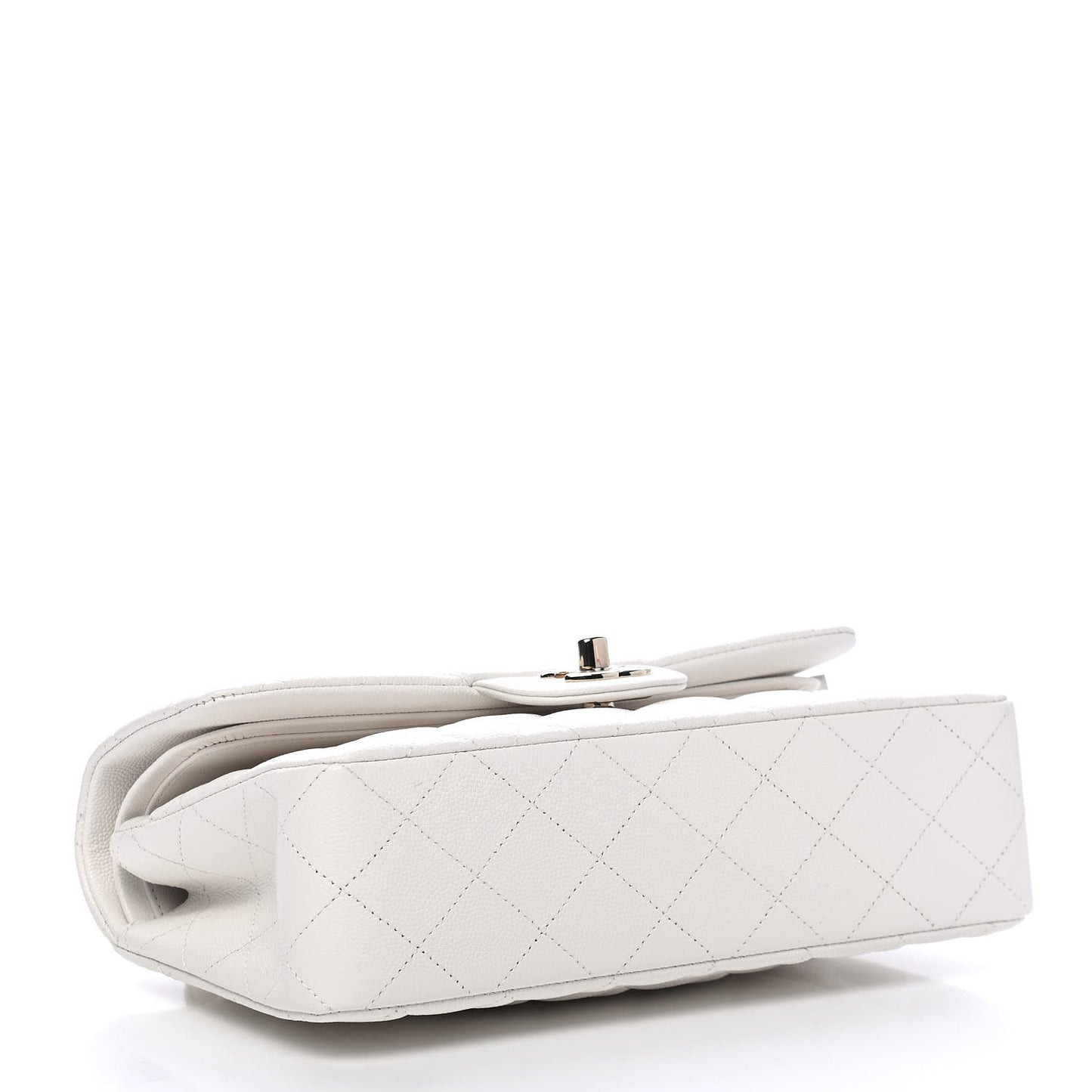 Caviar Quilted Small Double Flap White