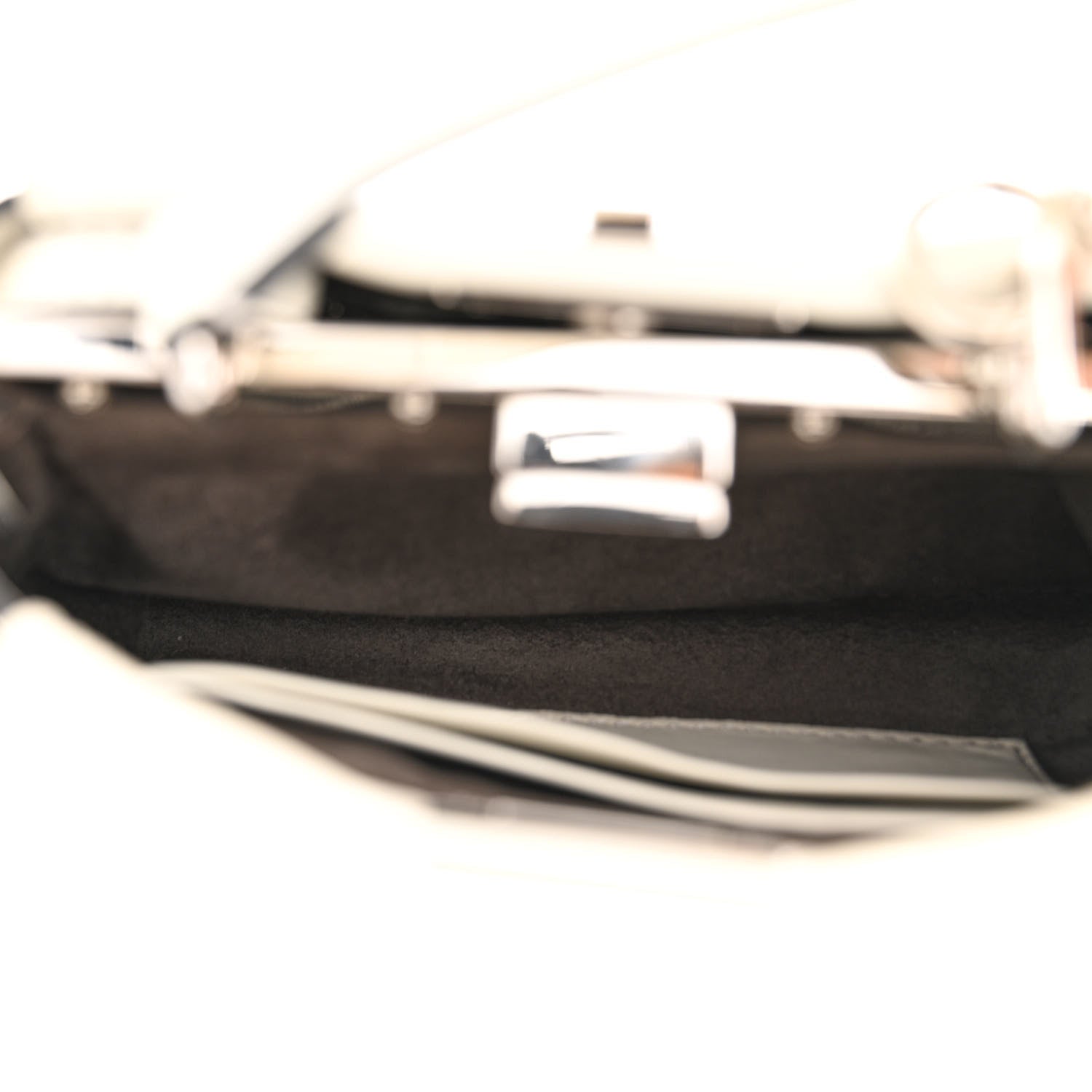 Fendi Shiny Nappa Micro Peekaboo Iconic Satchel White 5 of 11