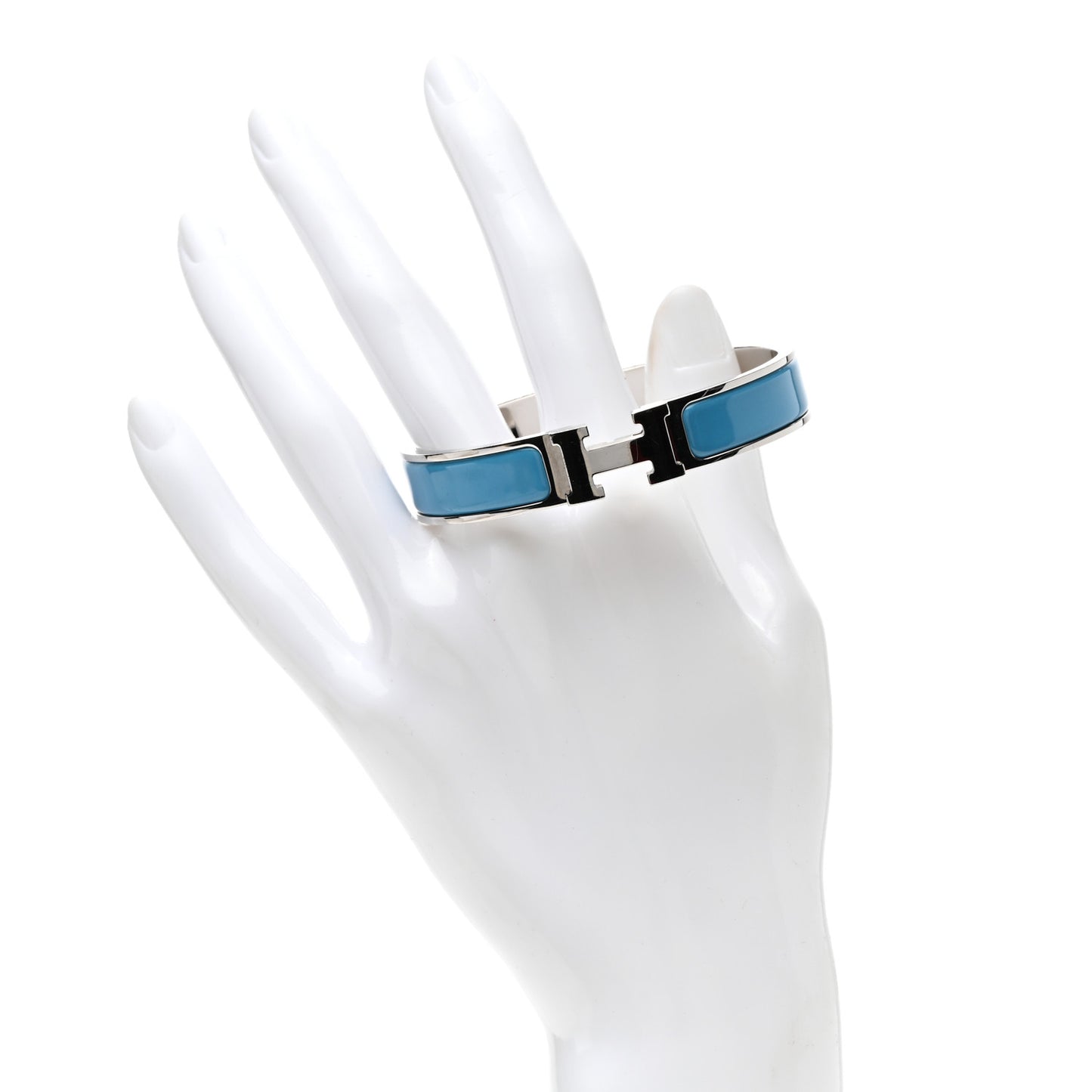 Enamel Narrow Clic Clac H Bracelet GM Blue Jean
