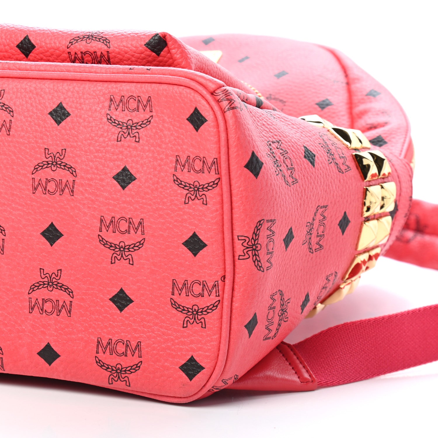 MCM Visetos Medium Side Studs Stark Backpack Corail 9 of 9
